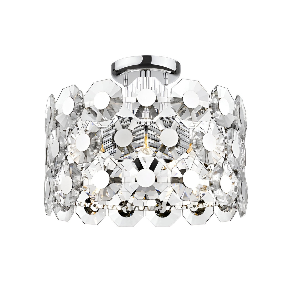 Azure 5 Light Crystal Semi-Flush Light - Chrome