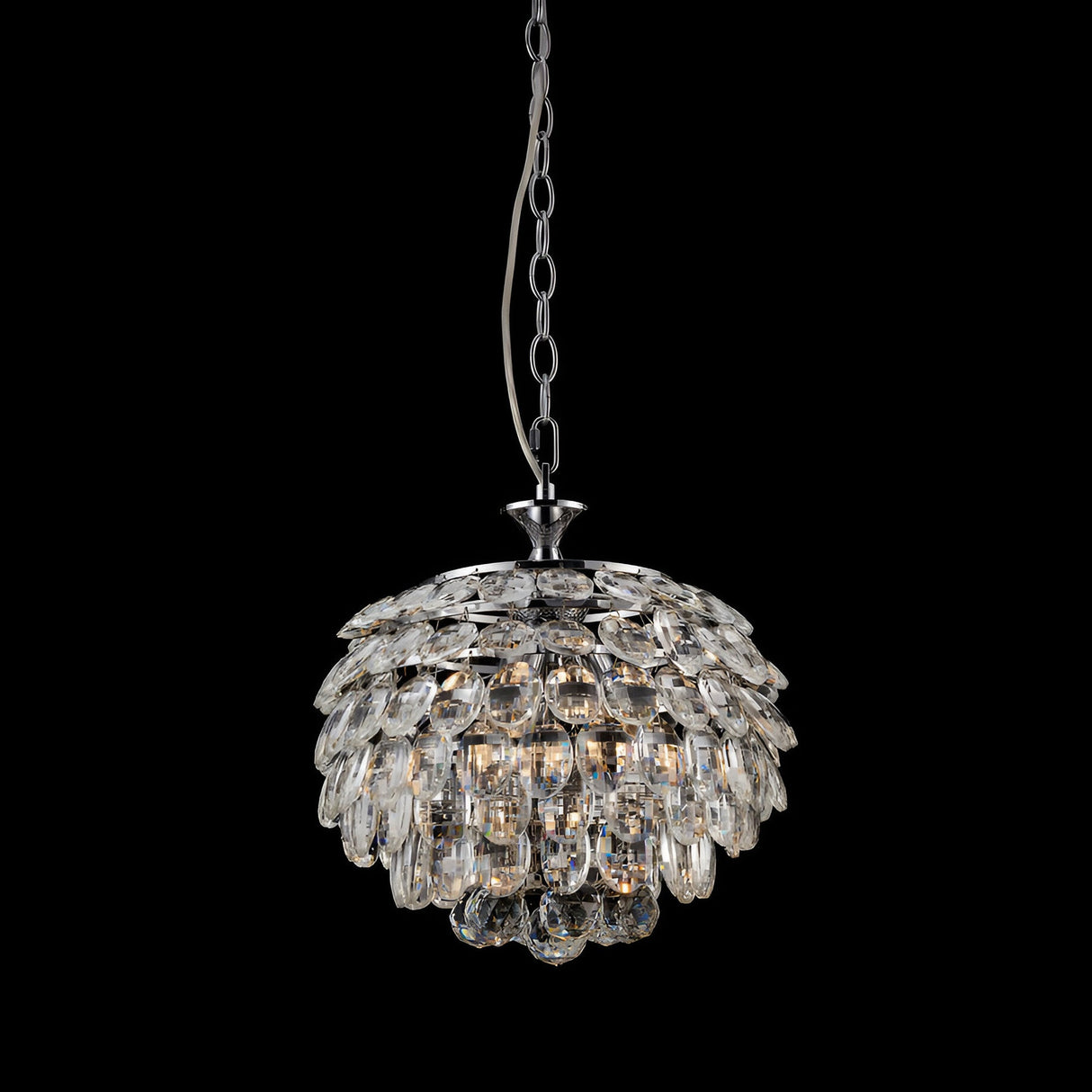 Alissa 3 Light K9 Crystal Pendant Light - Chrome