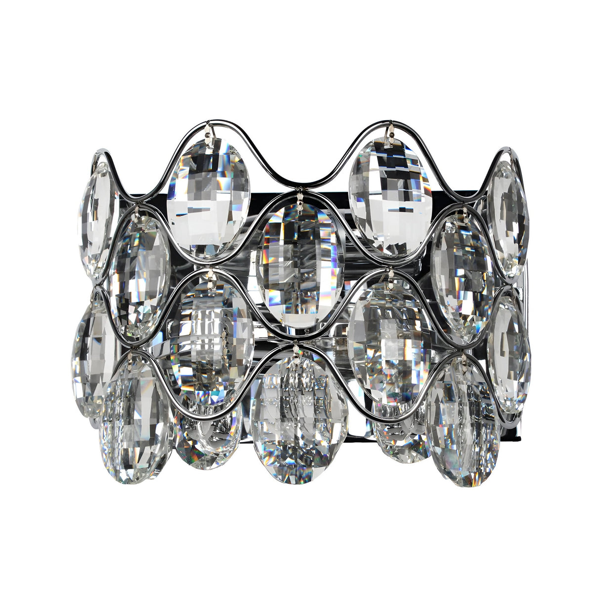 Maris 2 Light Crystal Wall Light - Chrome