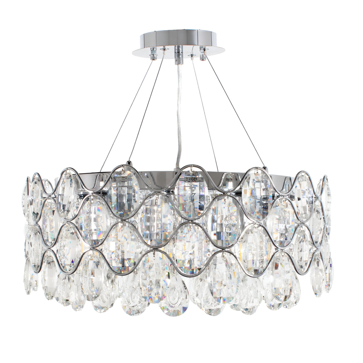 Maris 8 Light Crystal Suspension Light - Chrome