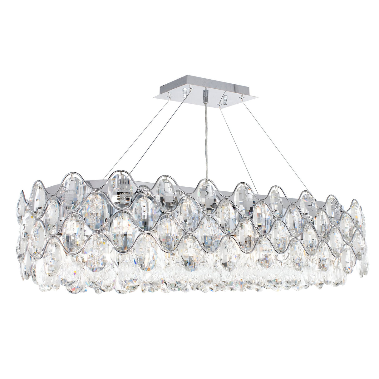 Maris 10 Light Crystal Island Suspension - Chrome