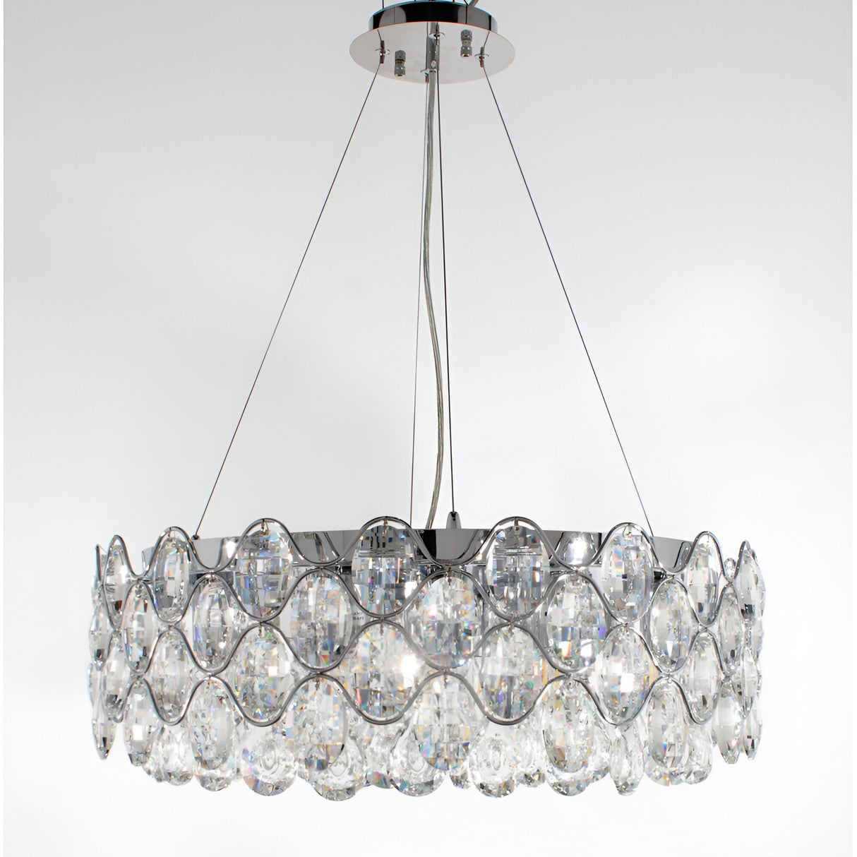Maris 12 Light Crystal Suspension Light - Chrome