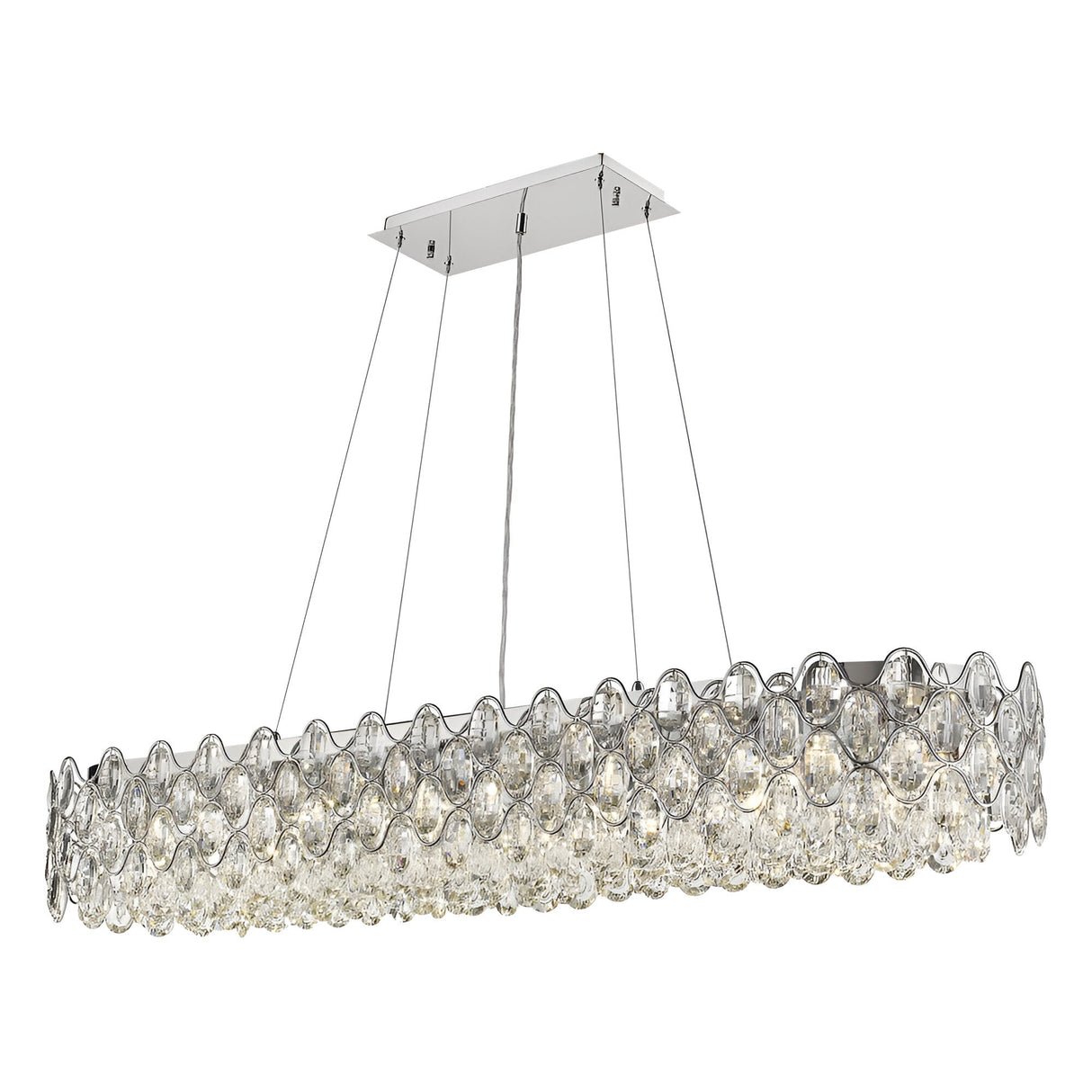 Maris 16 Light Crystal Island Suspension - Chrome