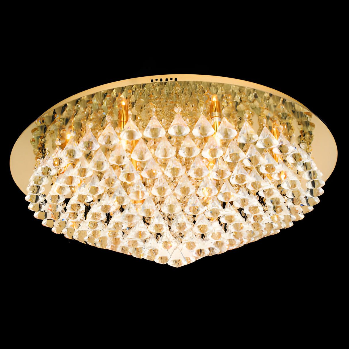 Luma 12 Light Crystal Flush Ceiling Light - Gold