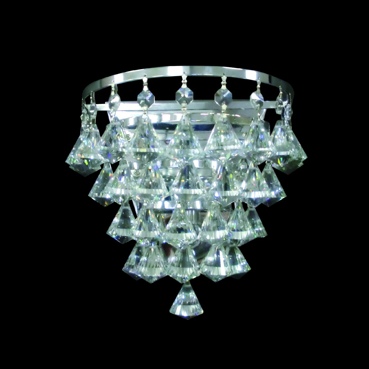 Luma 1 Light Crystal Wall Light - Chrome