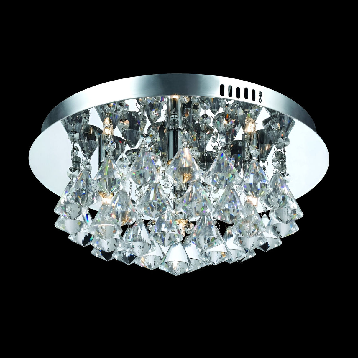 Luma 4 Light Crystal Flush Light - Chrome