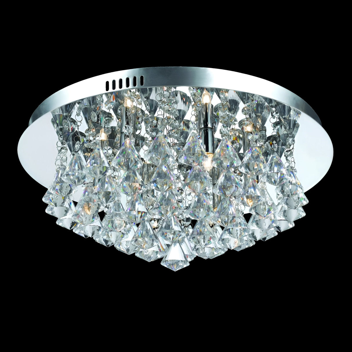 Luma 6 Light Crystal Flush Light - Chrome