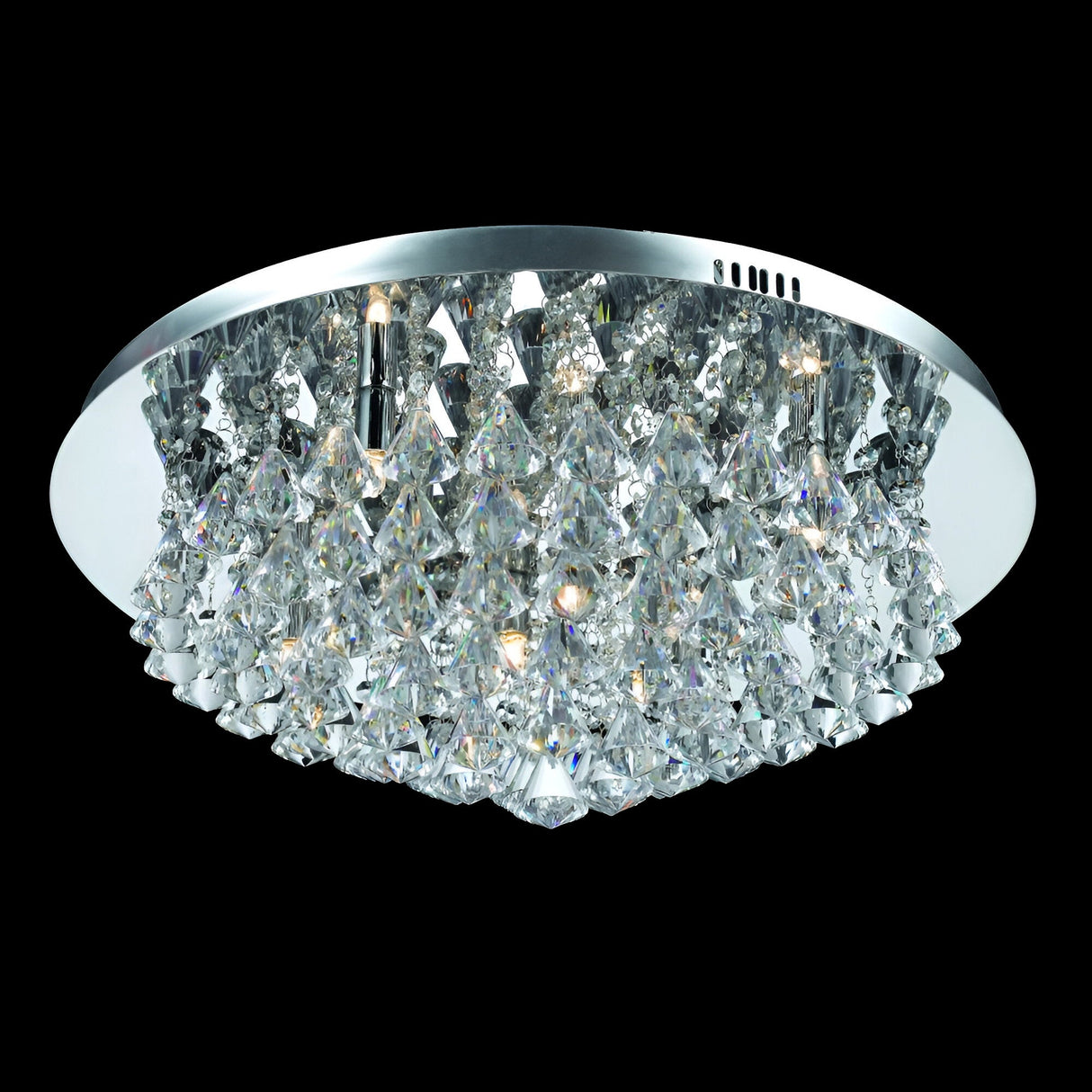 Luma 8 Light Crystal Flush Light - Chrome