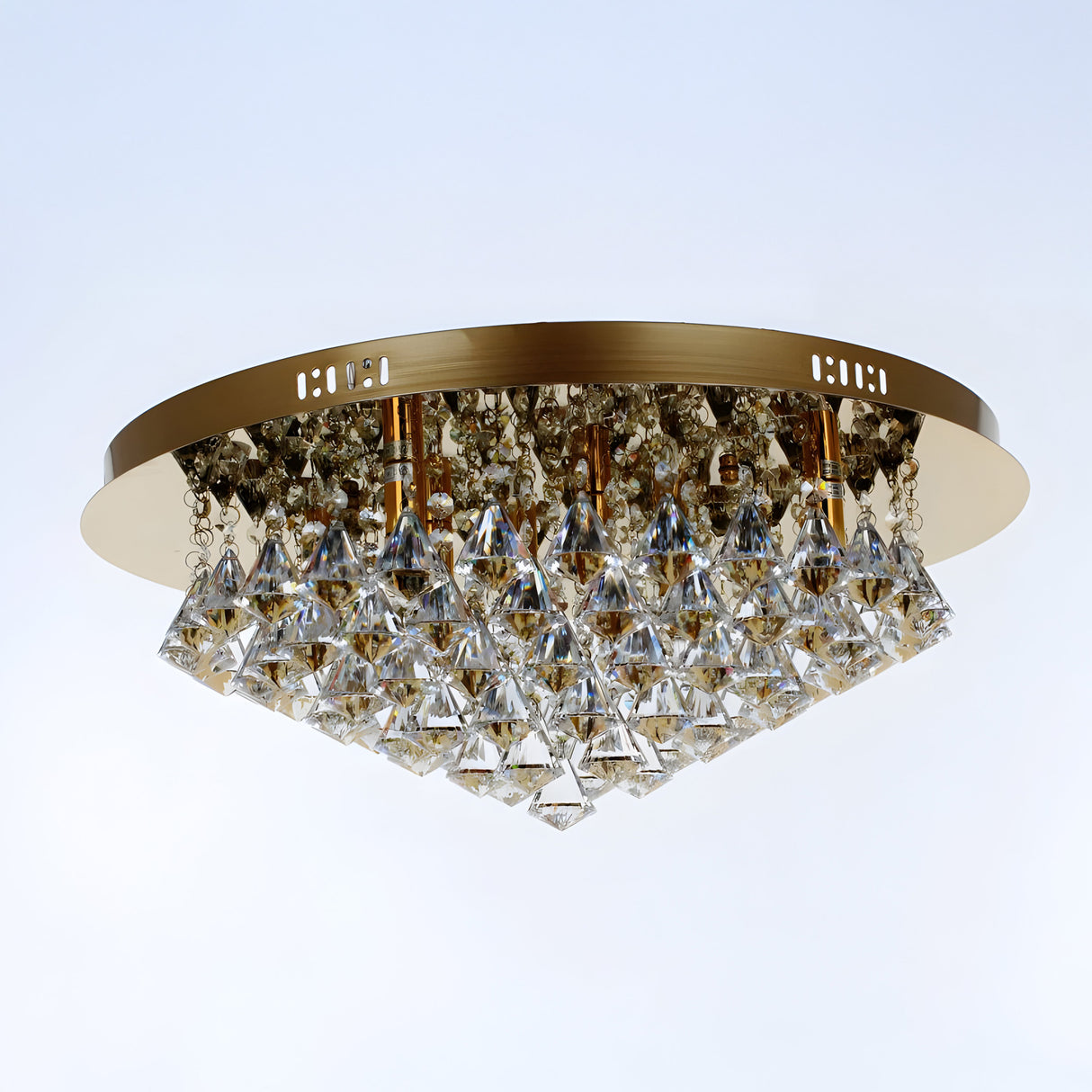 Luma 8 Light Crystal Flush Light - Gold
