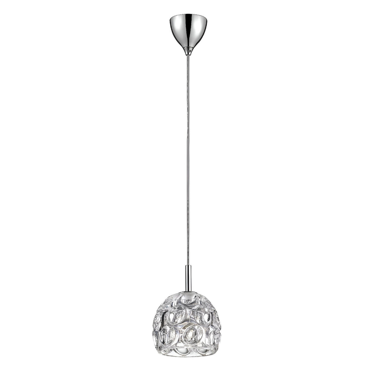 Calyn 1 Light Crystal Pendant Light - Chrome