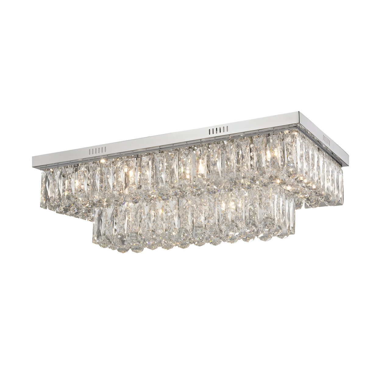 Liora 12 Light Crystal Flush Light - Chrome