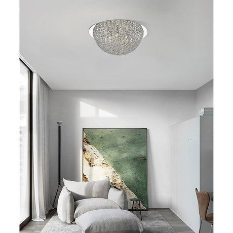 Lumina 6 Light Crystal Flush Light - Chrome
