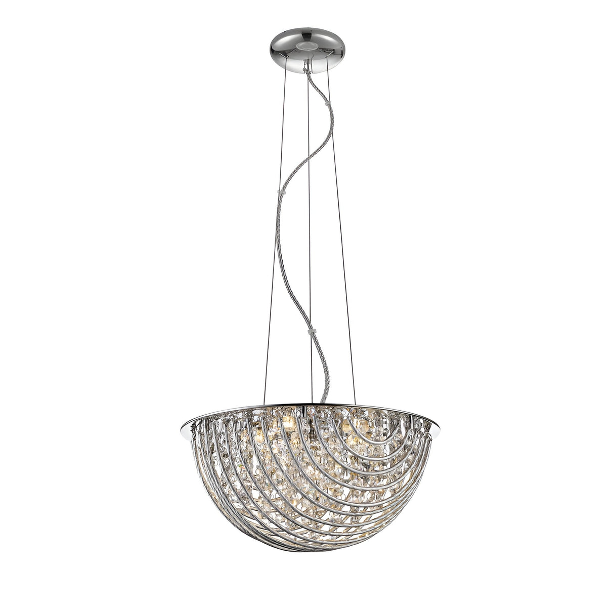 Lumina 6 Light Crystal Suspension Light - Chrome