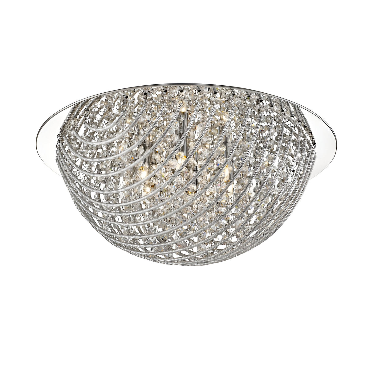 Lumina 6 Light Crystal Flush Light - Chrome