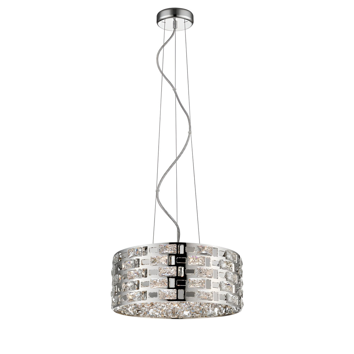 Solara 6 Light Crystal Suspension Light - Chrome