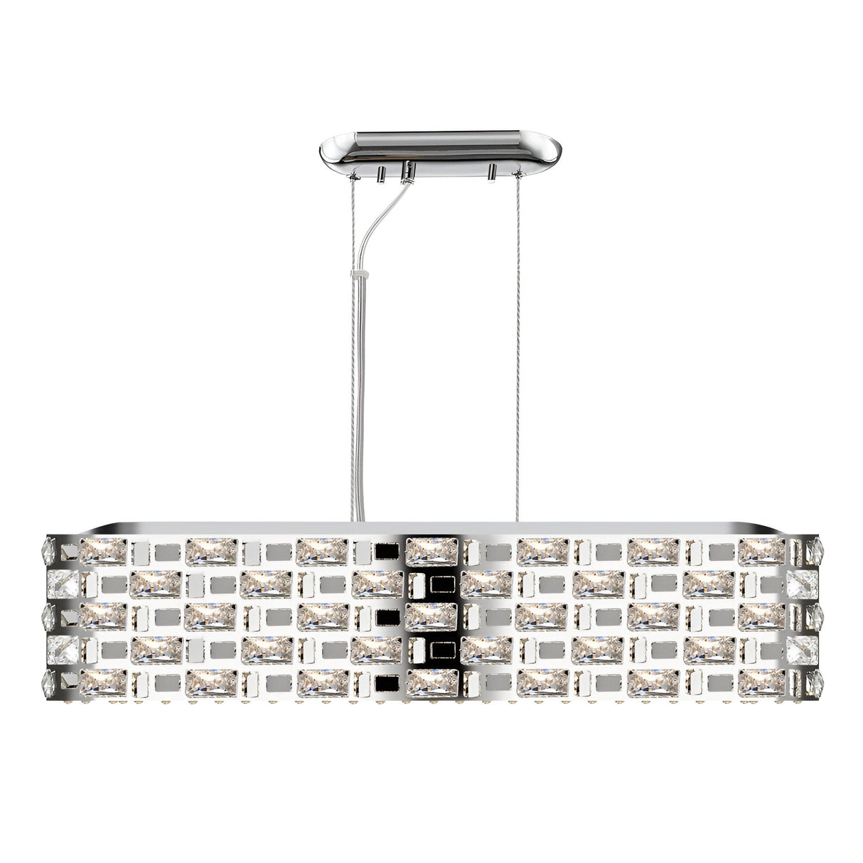 Solara 6 Light Crystal Island Suspension Light - Chrome