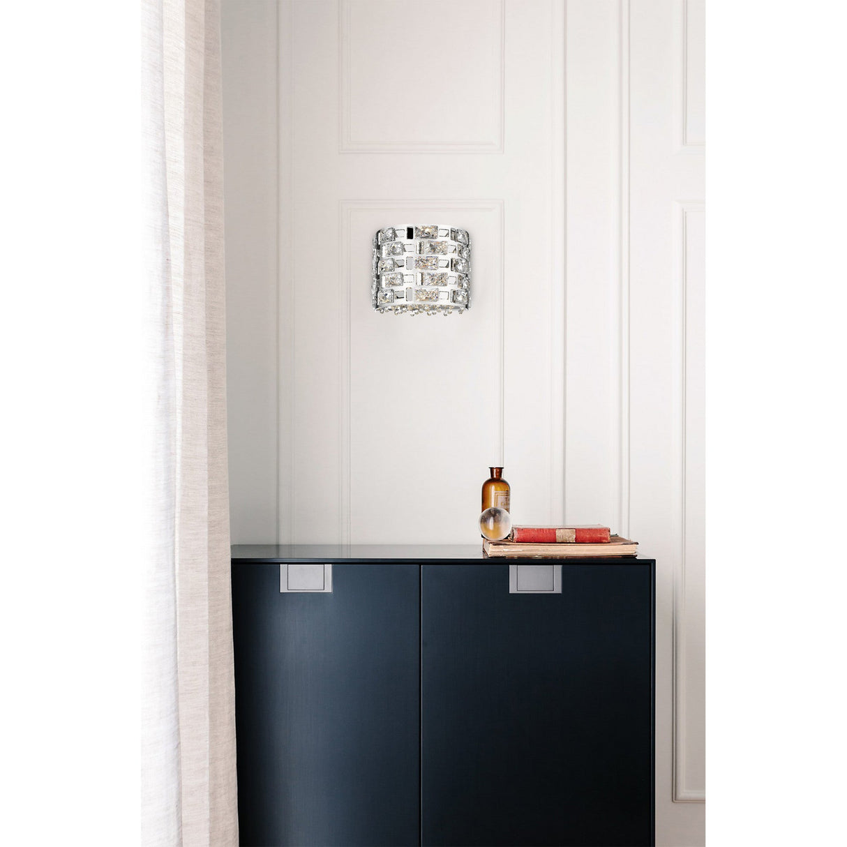 Solara 2 Light Crystal Wall Light - Chrome