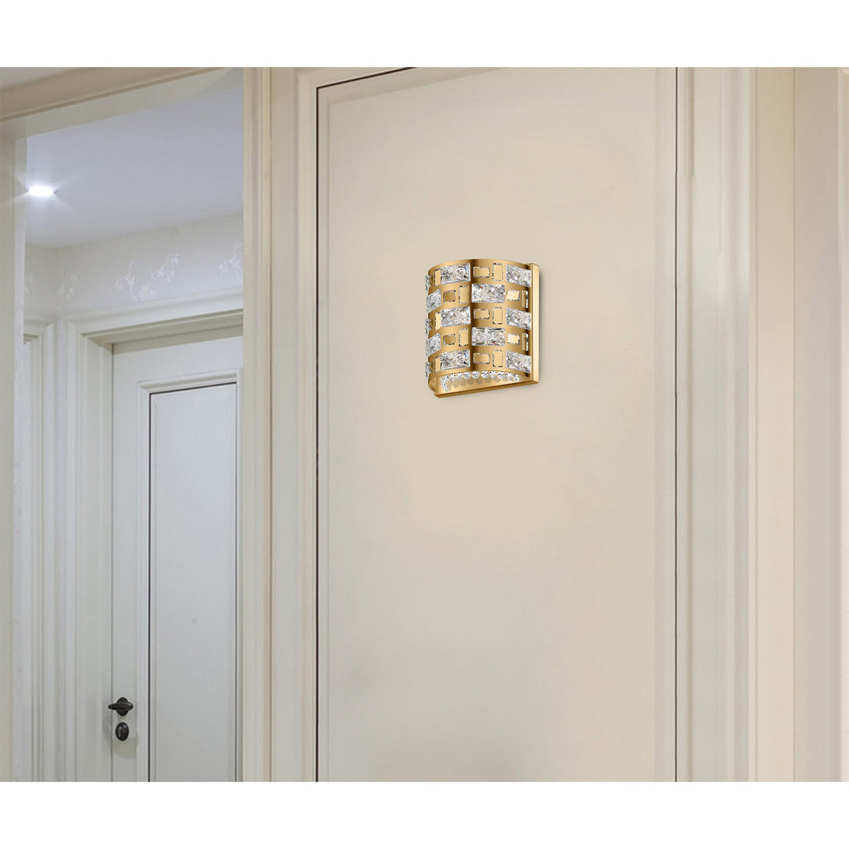 Solara 2 Light Crystal Wall Light - Gold