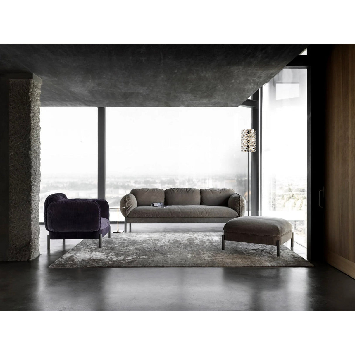 Solara 3 Light Crystal Floor Lamp - Chrome