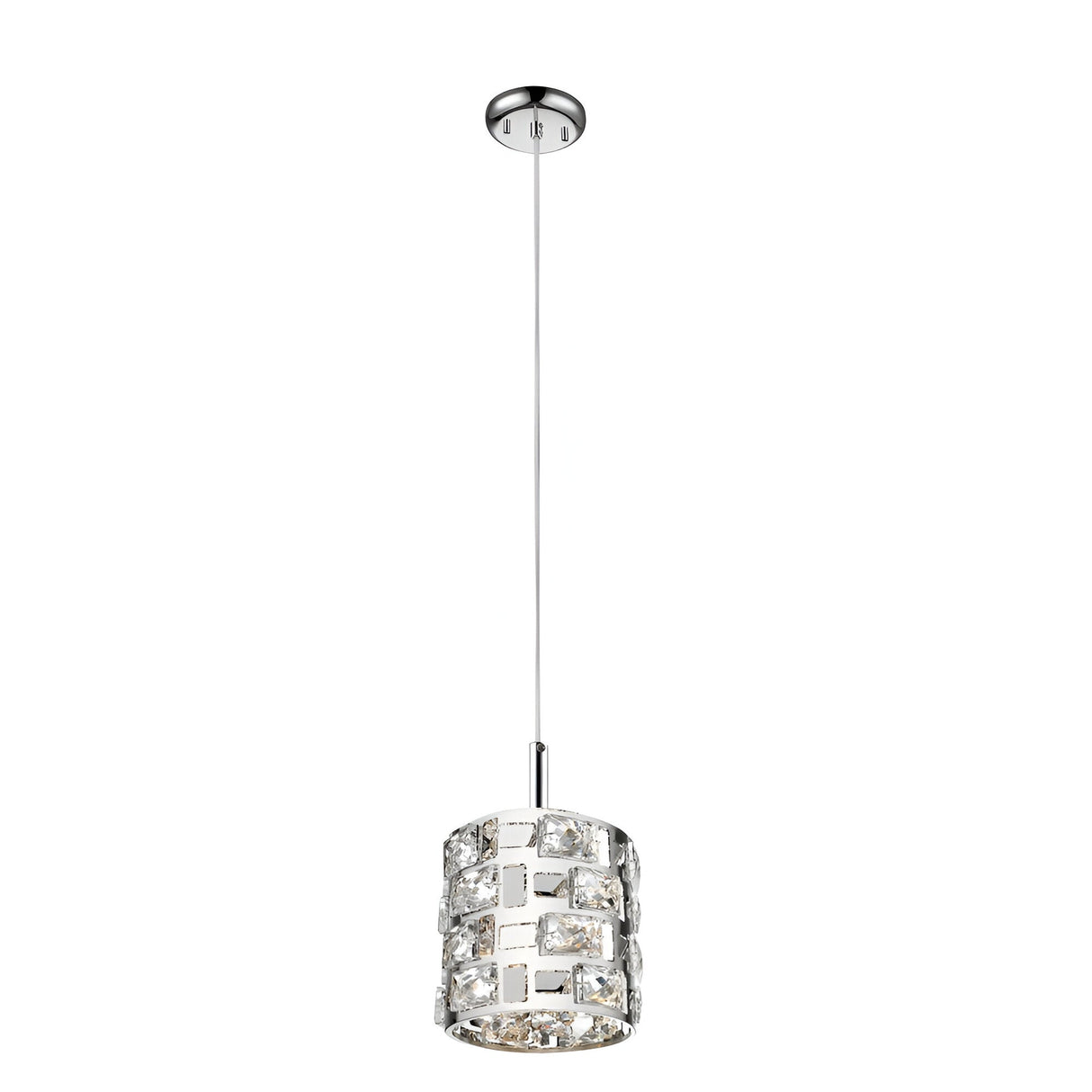 Solara 1 Light Crystal Pendant Light - Chrome