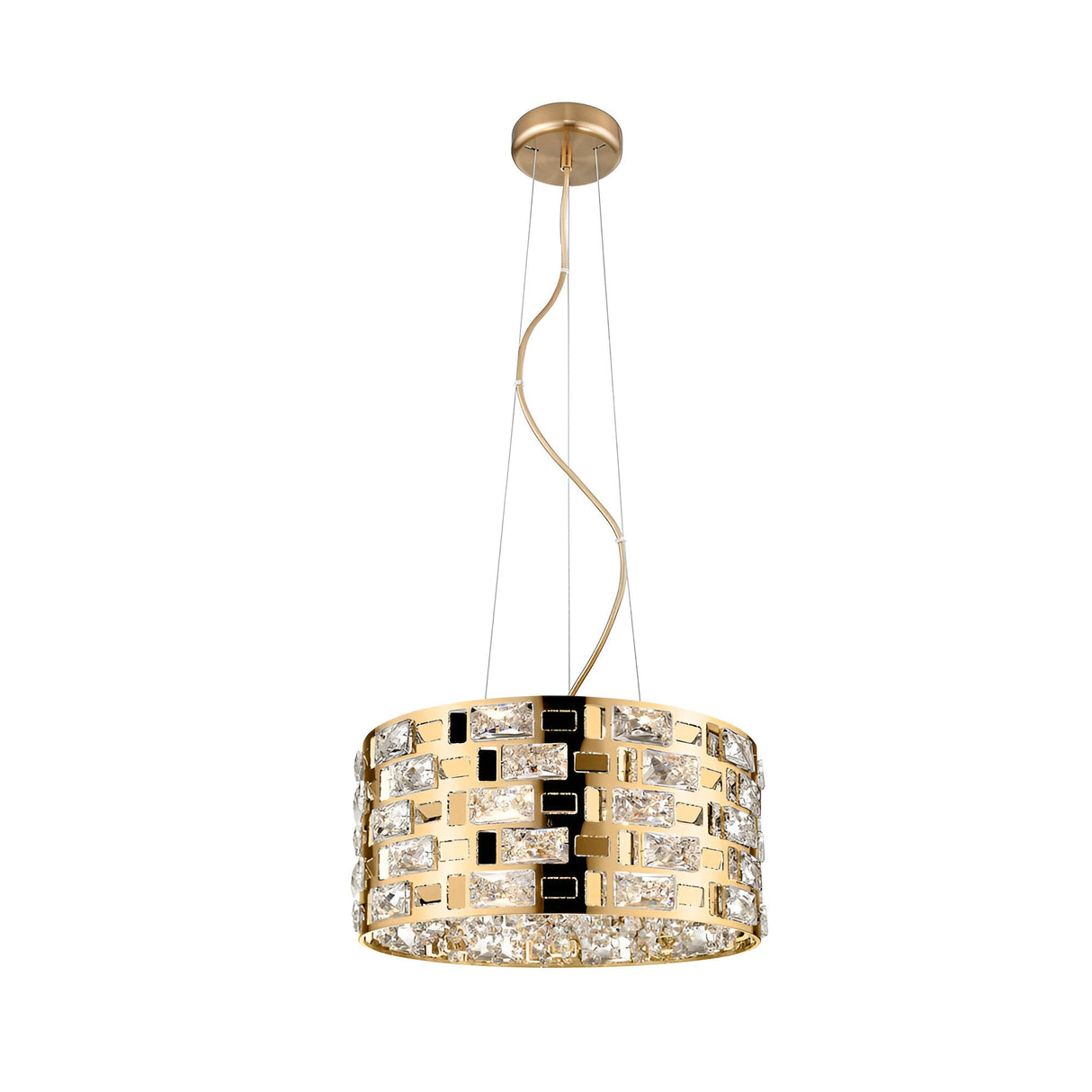 Solara 5 Light Crystal Suspension Light - Gold
