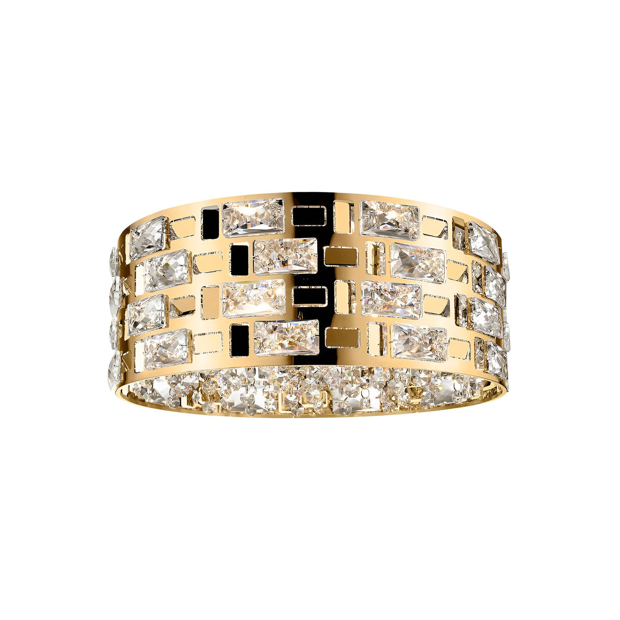 Solara 5 Light Crystal Flush Light - Gold