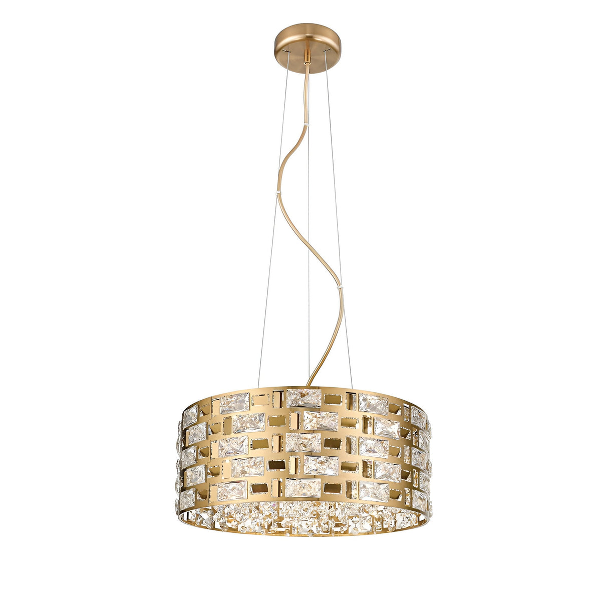 Solara 6 Light Crystal Suspension Light - Gold