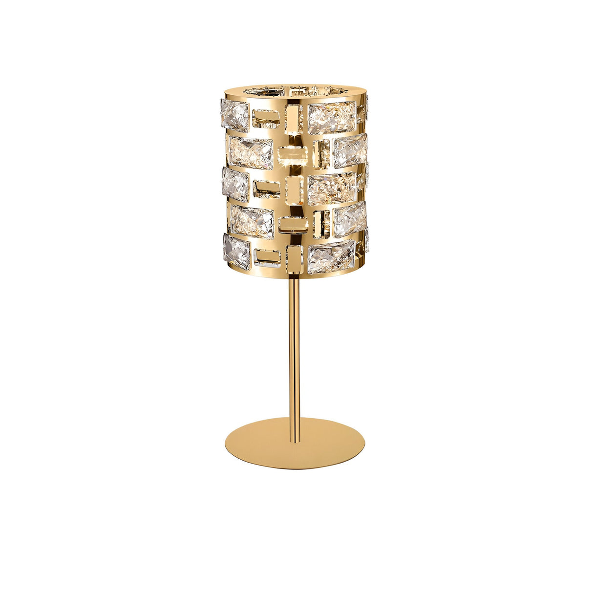 Solara 1 Light Crystal Table Lamp - Gold