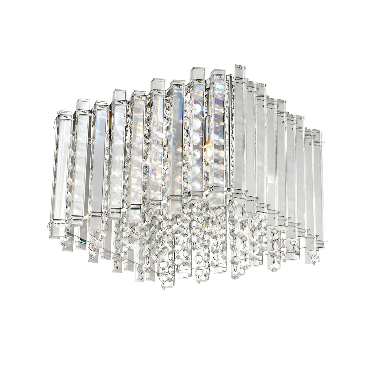 Glint 4 Light Clear Crystal Flush Light - Chrome