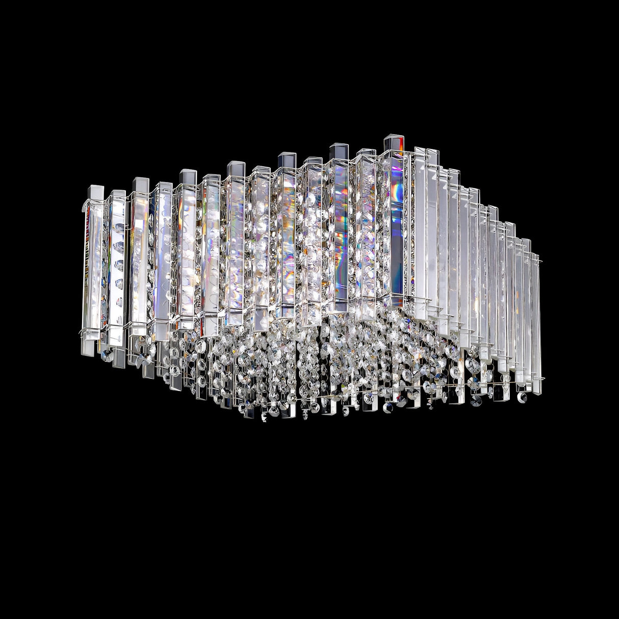 Glint 5 Light Clear Crystal Flush Ceiling Light - Chrome