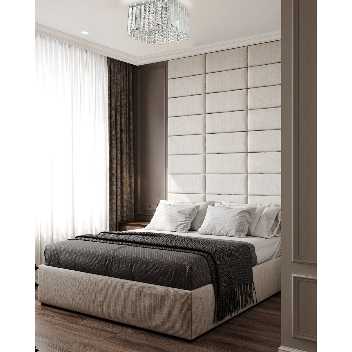 Glint 4 Light Clear Crystal Flush Light - Chrome