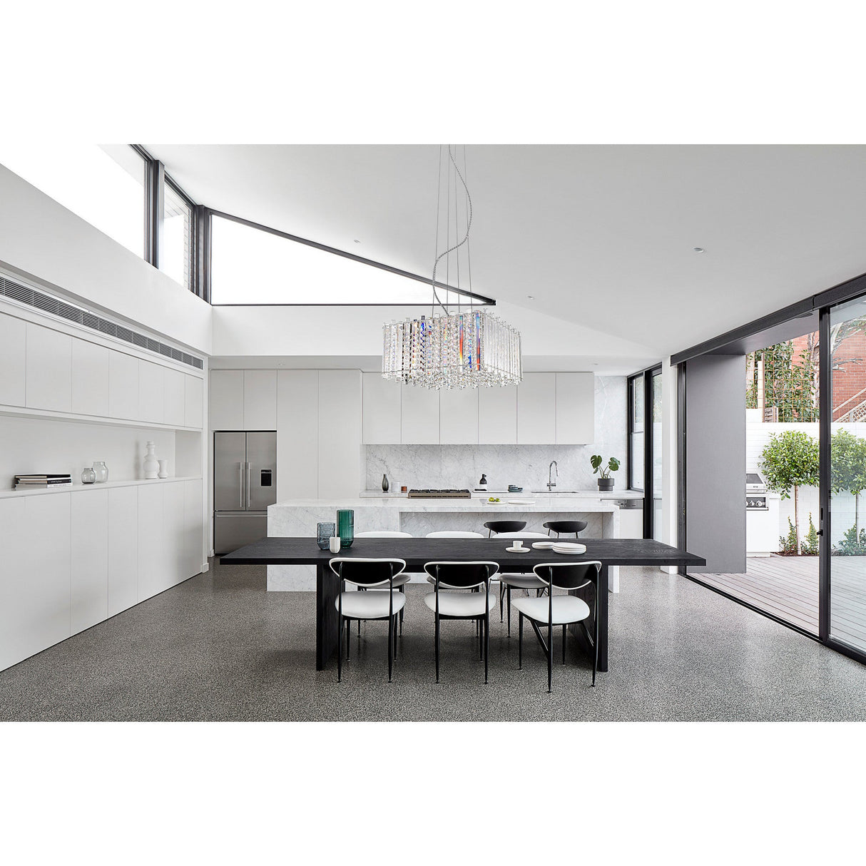 Glint 5 Light Clear Crystal Suspension Light - Chrome