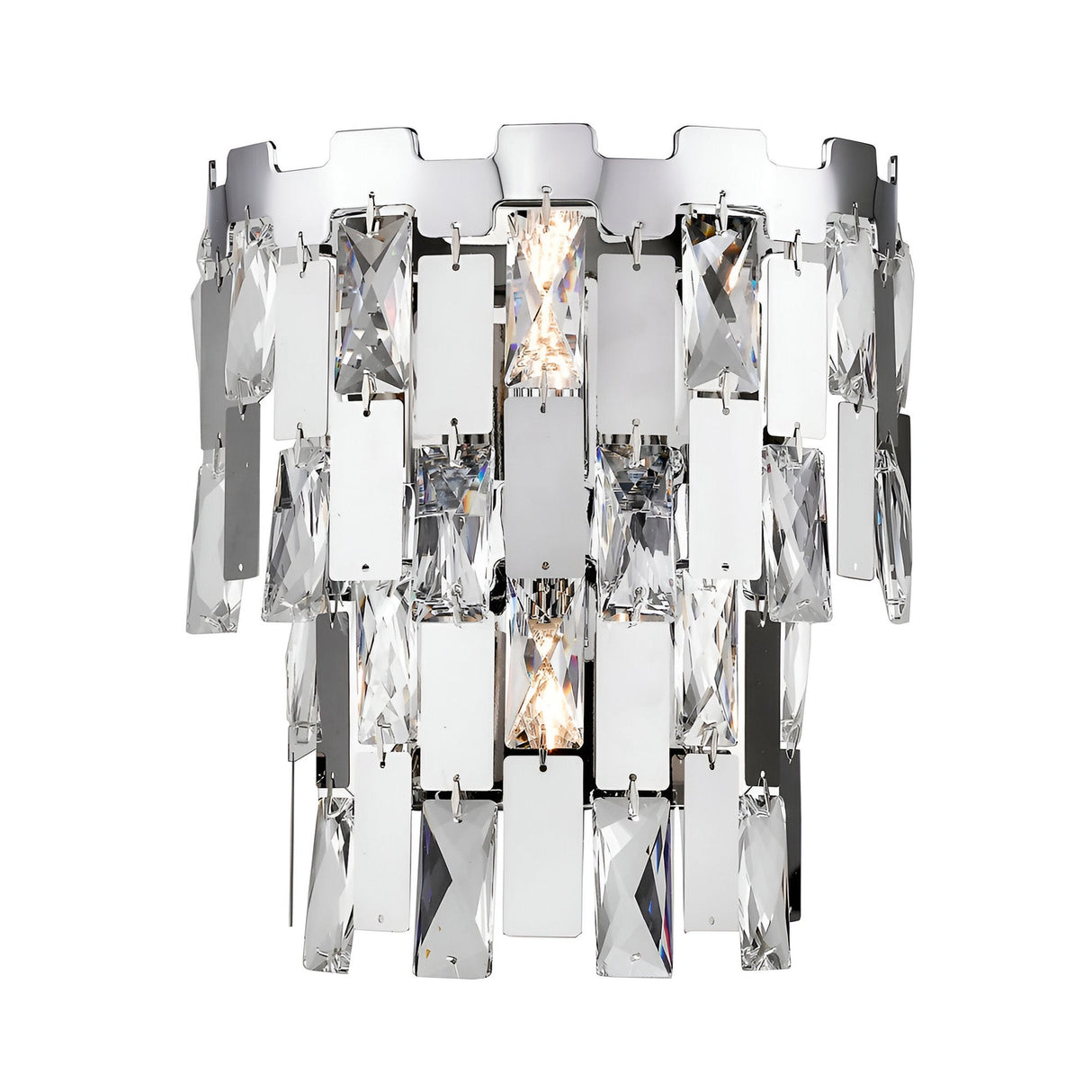 Sylva 2 Light Crystal Wall Light - Chrome
