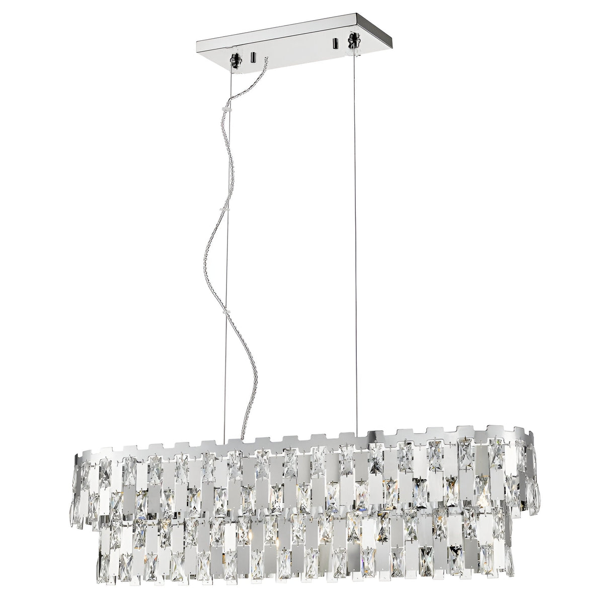 Sylva 9 Light Crystal Island Suspension - Chrome