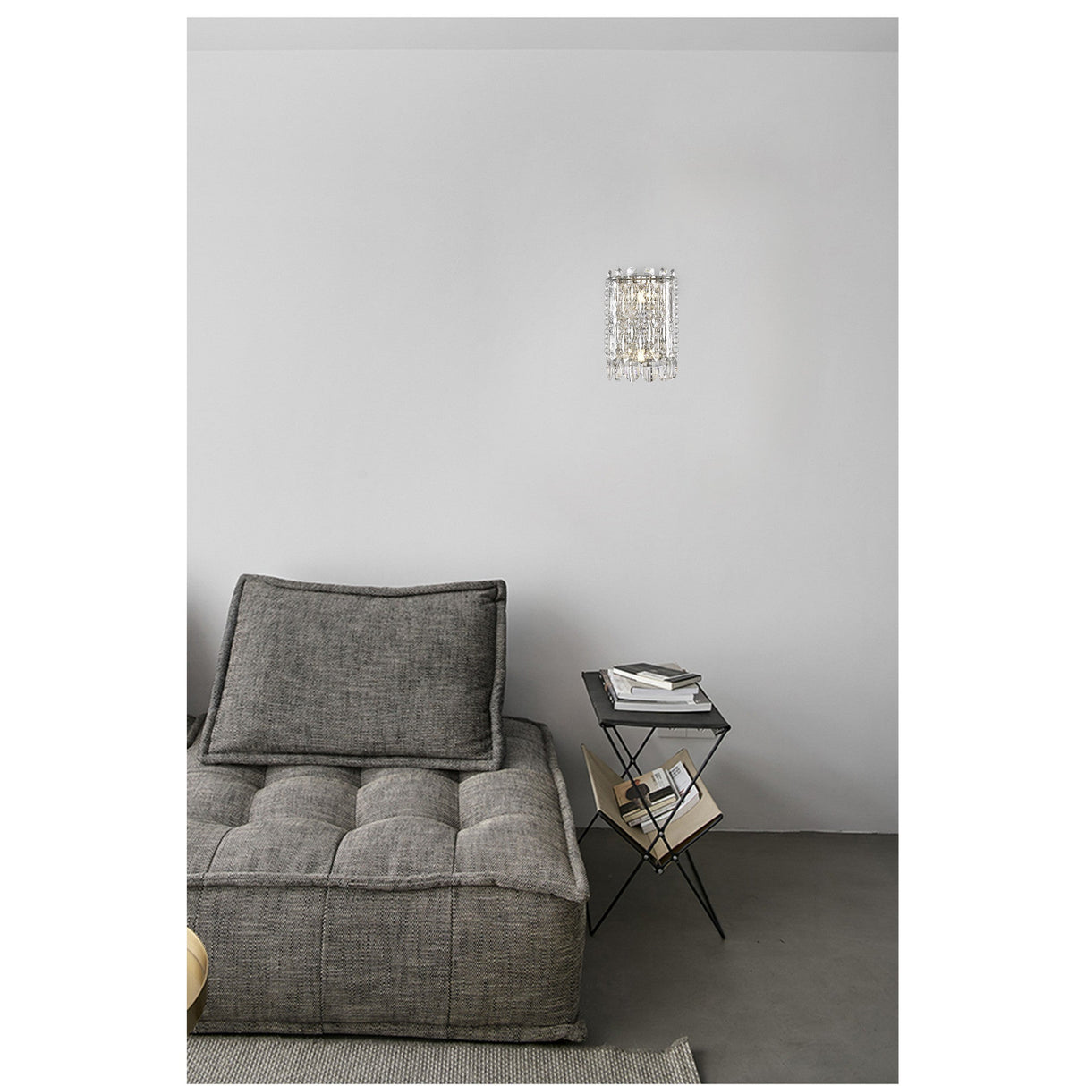 Allara 2 Light Crystal Wall Light - Chrome