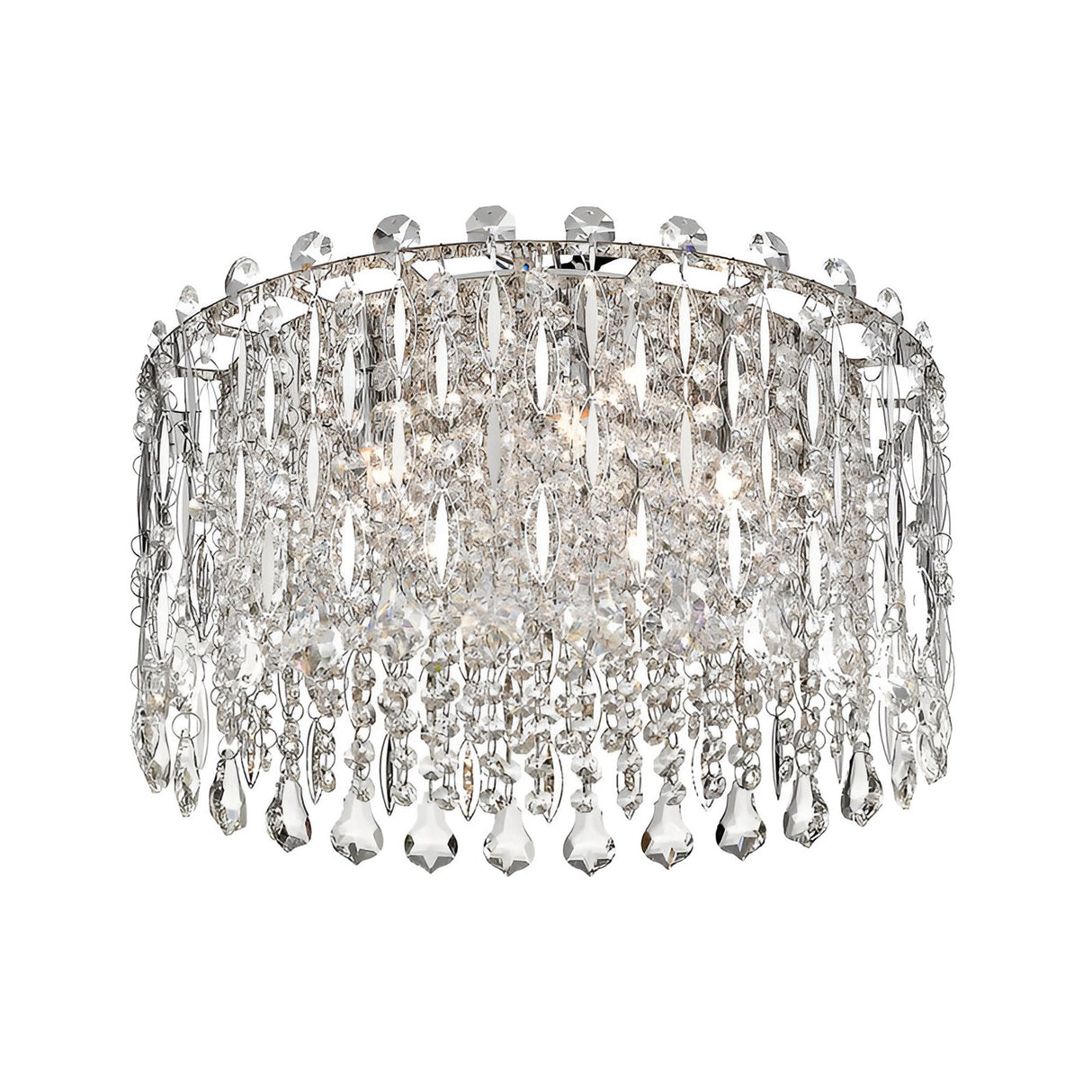 Allara 5 Light Crystal Flush Ceiling Light - Chrome