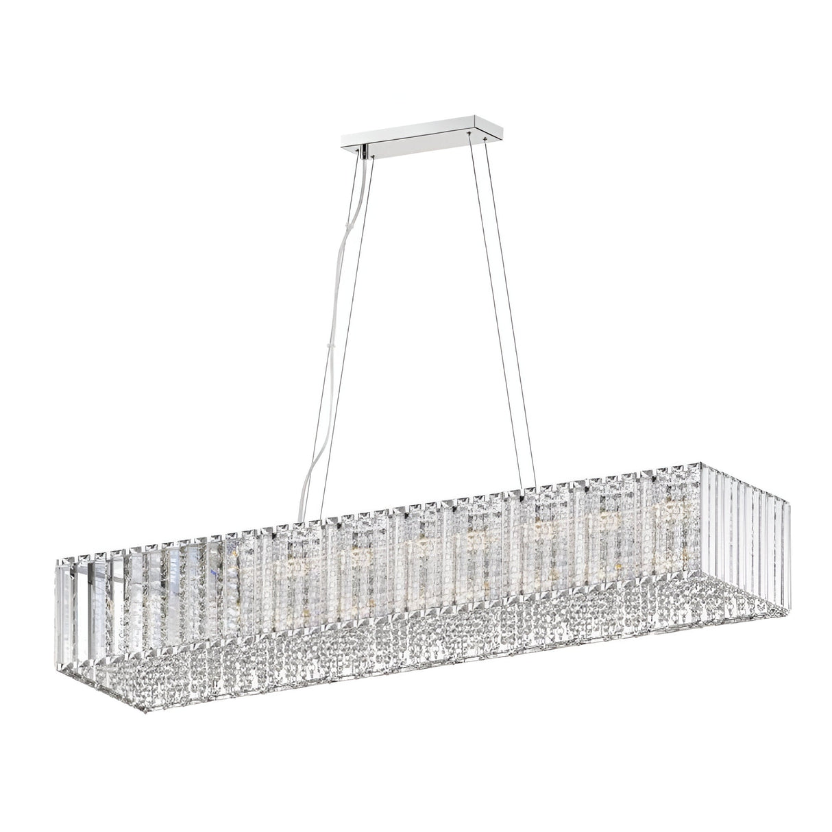Dione 11 Light Crystal Island Suspension Light - Chrome