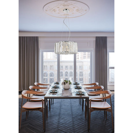 Dione 5 Light Crystal Suspension Light - Chrome