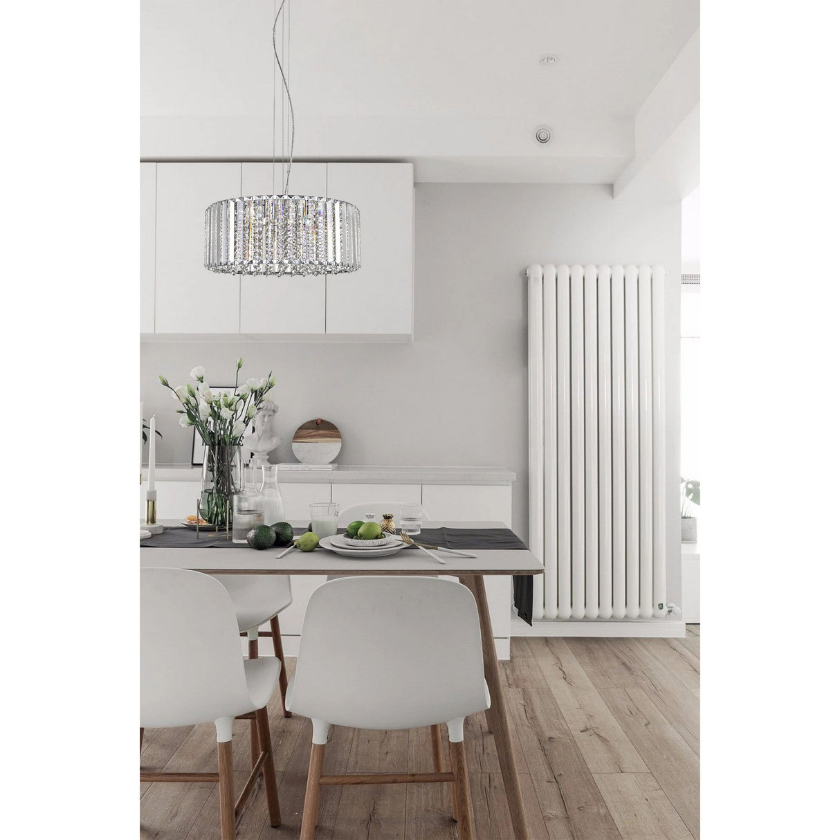 Dione 6 Light Crystal Suspension Light - Chrome