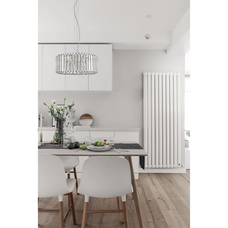 Dione 6 Light Crystal Suspension Light - Chrome