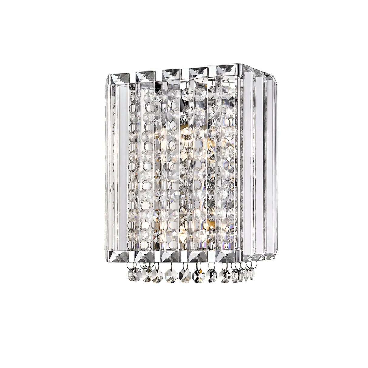 Dione 2 Light Crystal Wall Light - Chrome