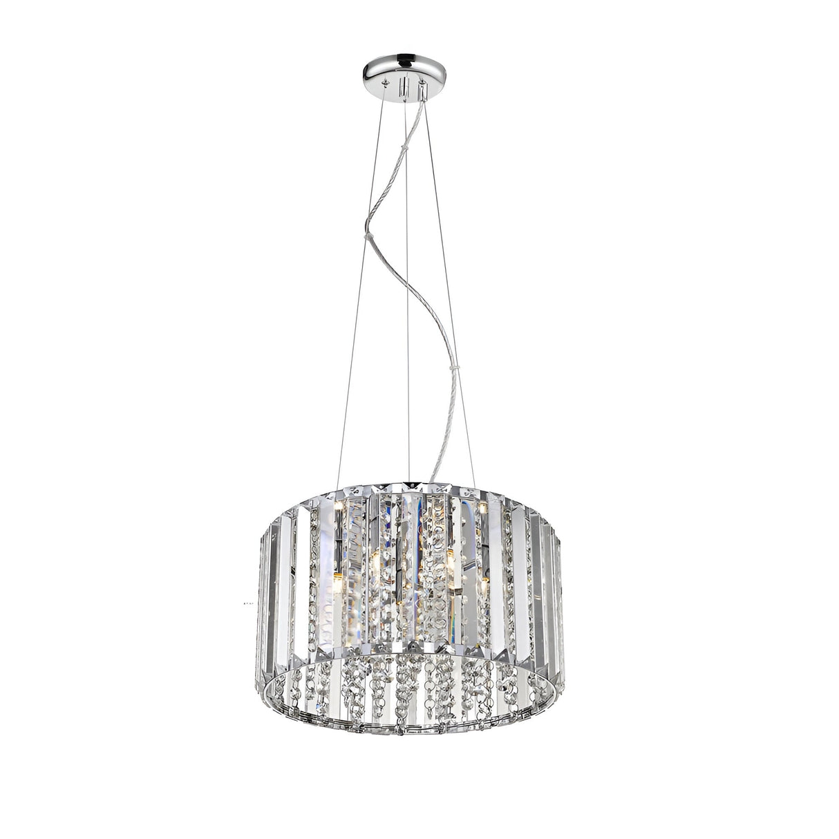 Dione 4 Light Crystal Suspension Light - Chrome