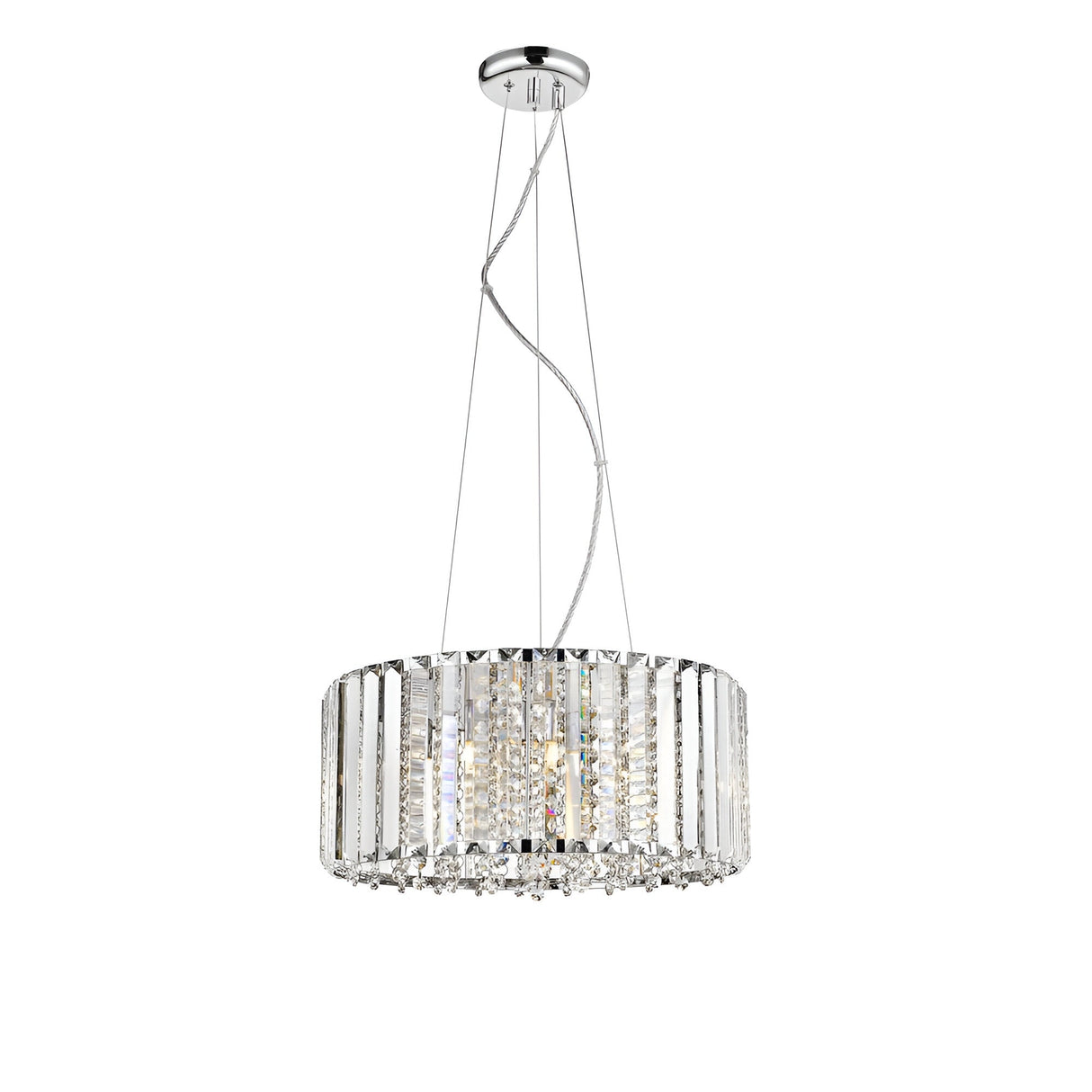 Dione 5 Light Crystal Suspension Light - Chrome