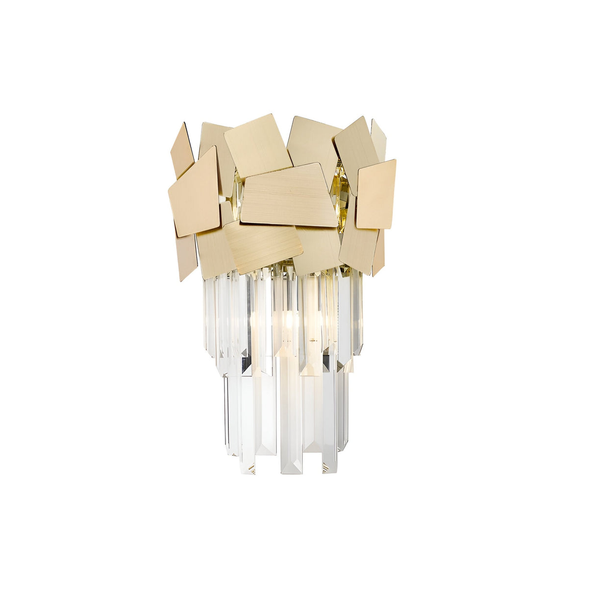 Selia 2 Light Laser Cut Crystal Wall Light - Gold