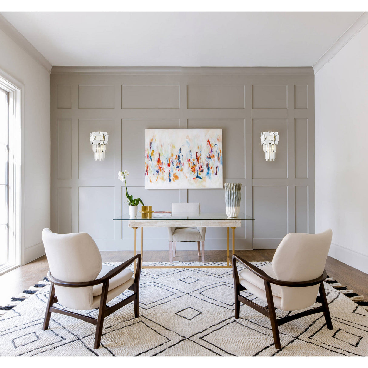 Selia 2 Light Laser Cut Crystal Wall Light - Chrome