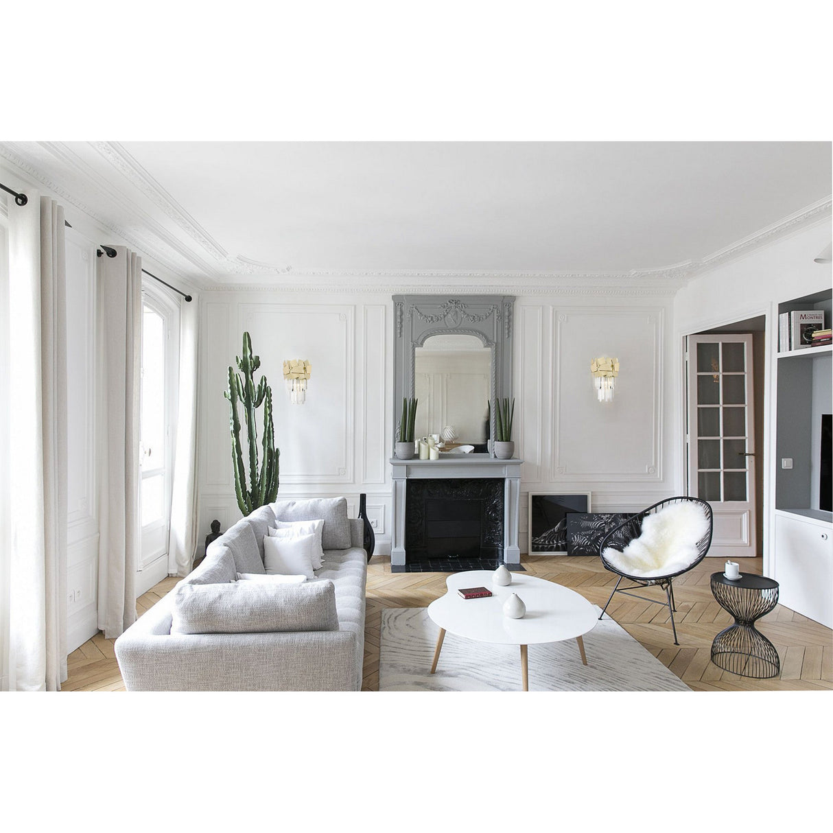 Selia 2 Light Laser Cut Crystal Wall Light - Gold