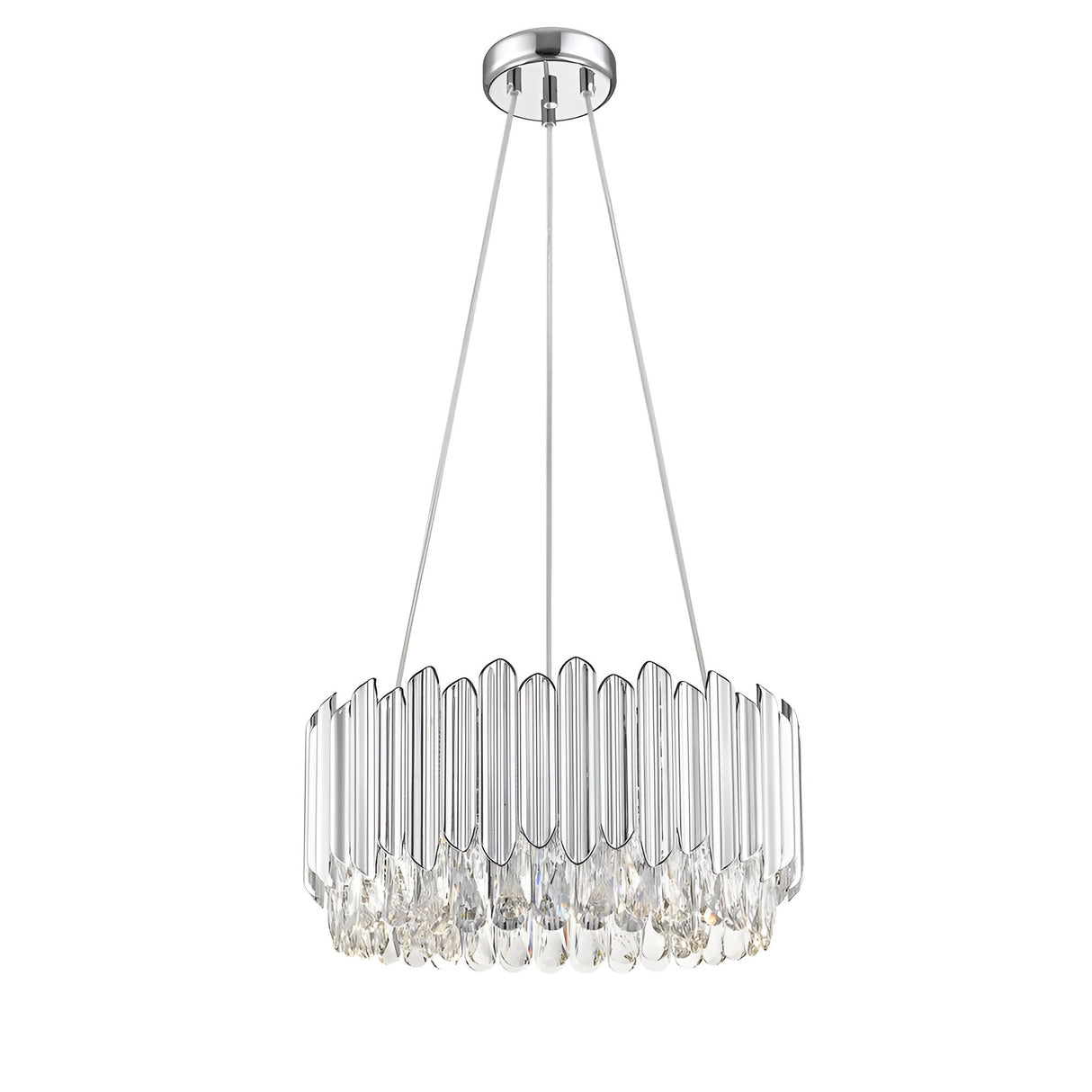 Drift 5 Light Crystal Suspension Light - Chrome