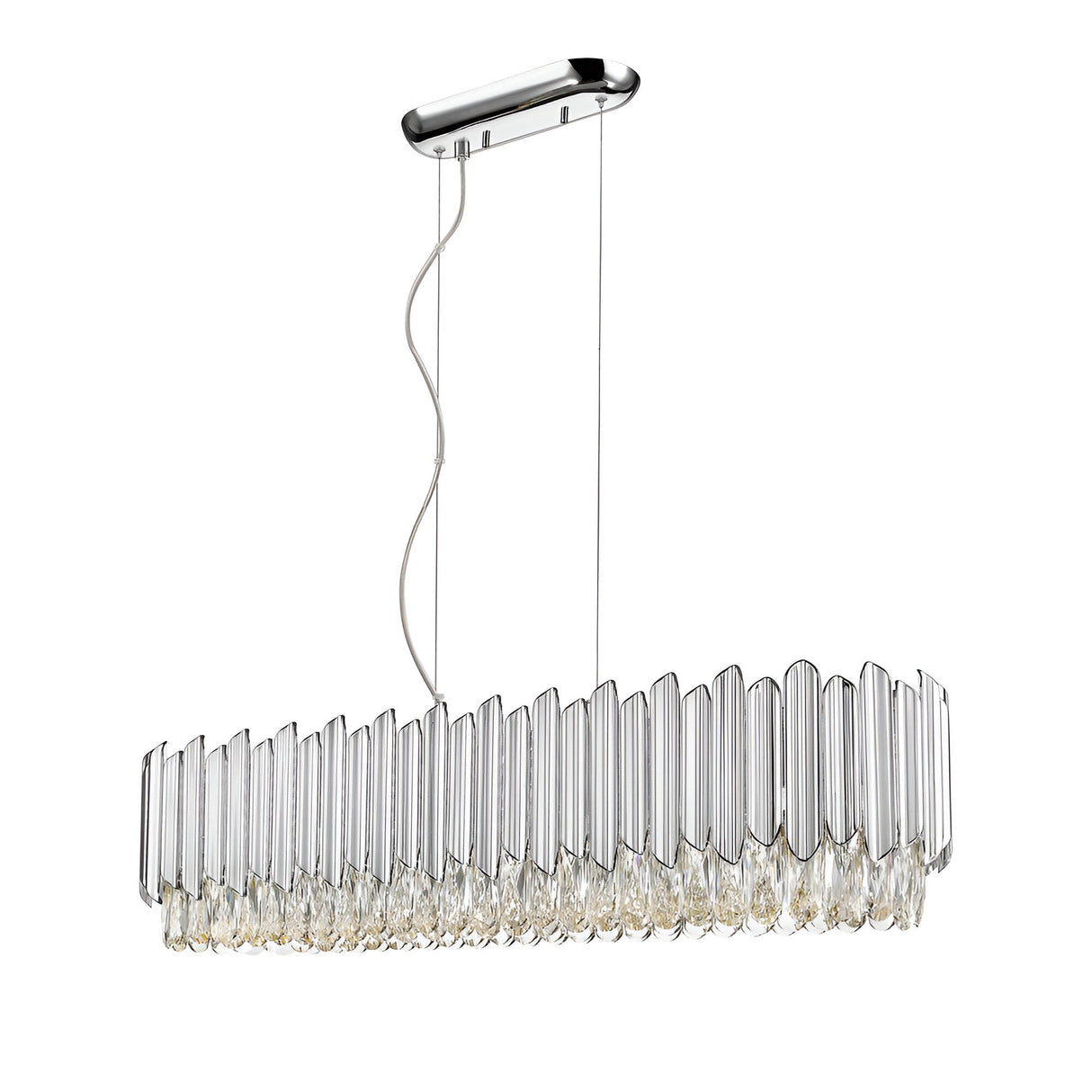 Drift 6 Light Crystal Island Suspension - Chrome