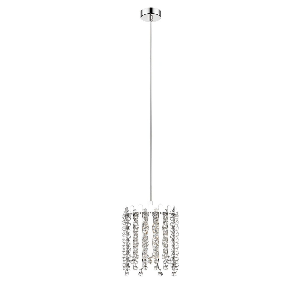 Oceans 1 Light Crystal Pendant Light - Chrome