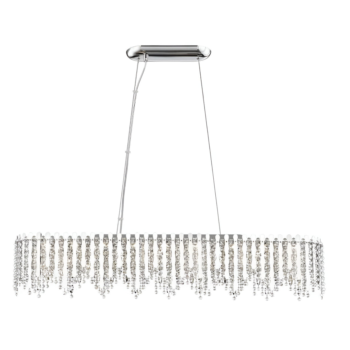 Oceans 10 Light Crystal Suspension Light - Chrome